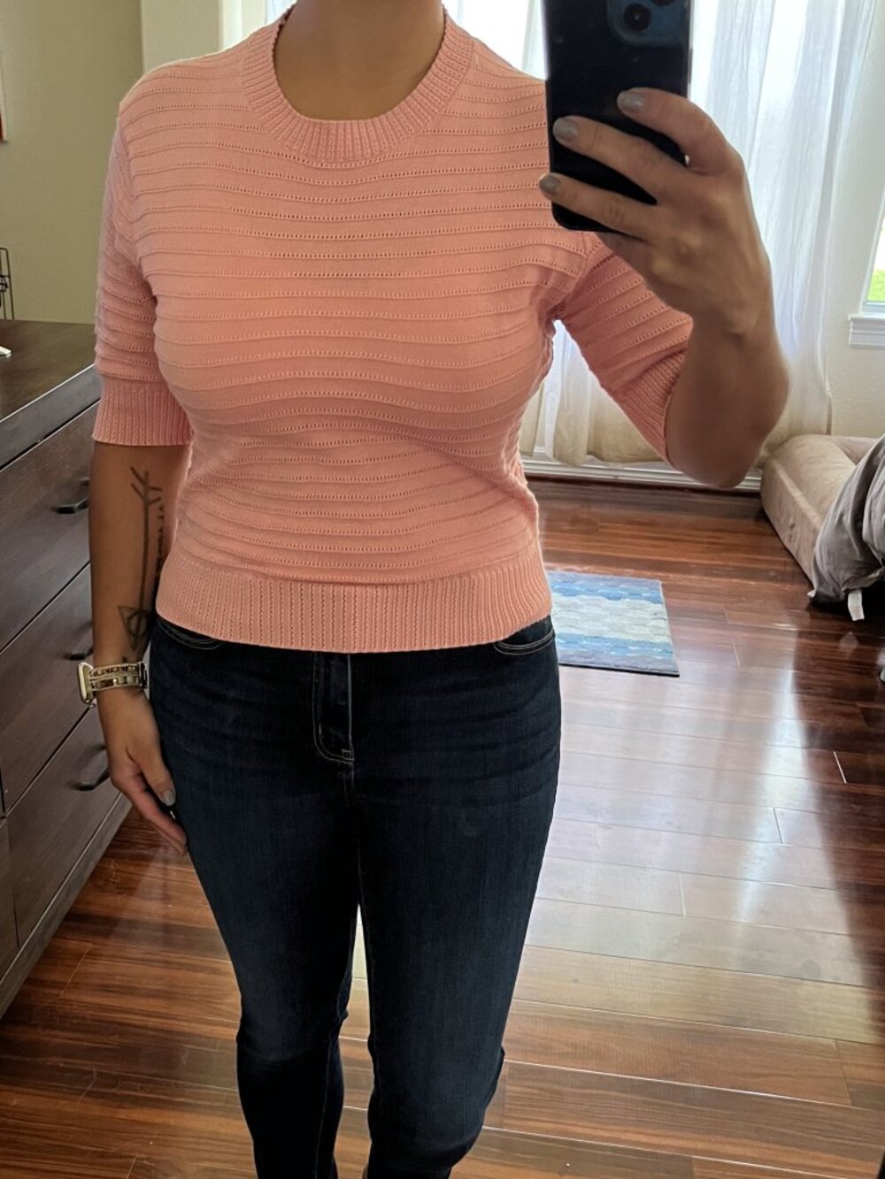 Frye semi-sheer 100% cotton top